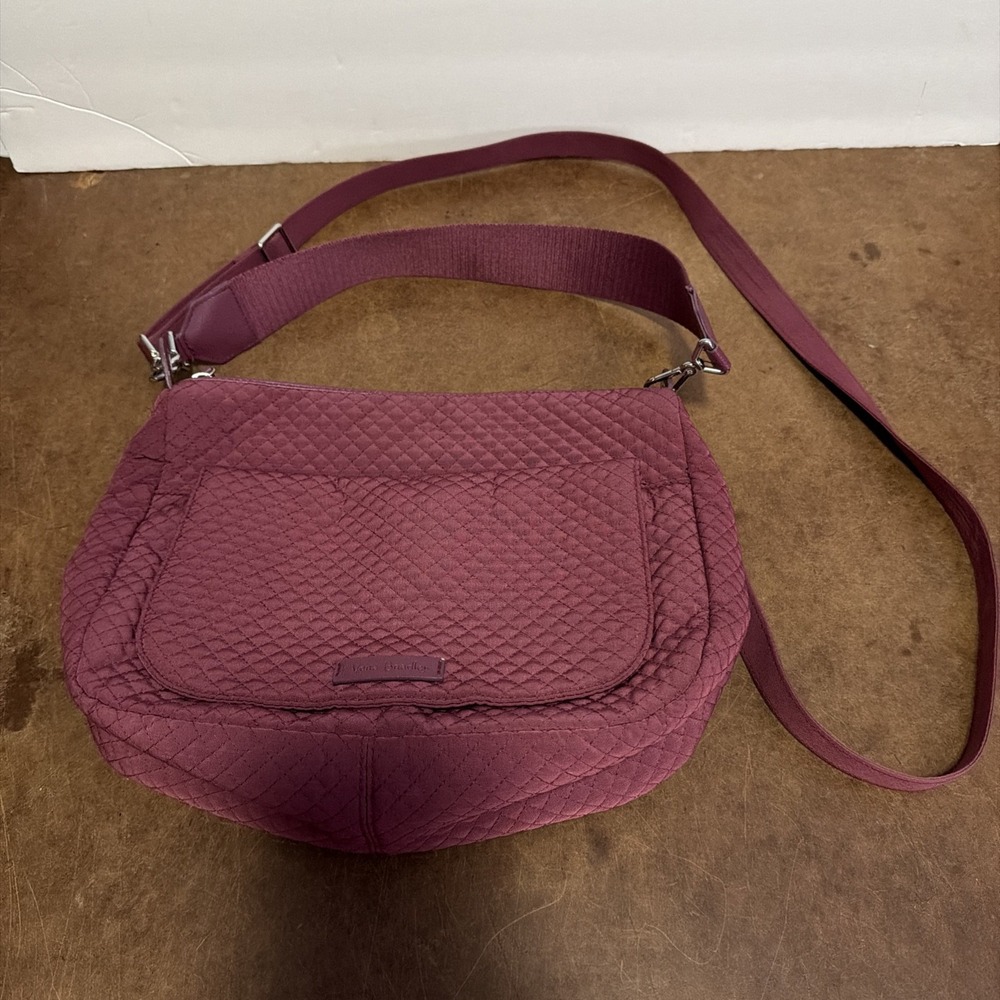 Vera Bradley Solid Maroon Shoulder Bag~ Quilted Dark Pink